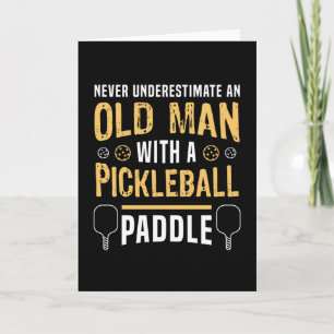 Alte Mann mit einem Pickleball-Schläger-Geschenk Karte
