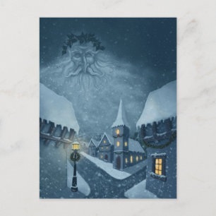 Alte Mann Winter Feiertagspostkarte