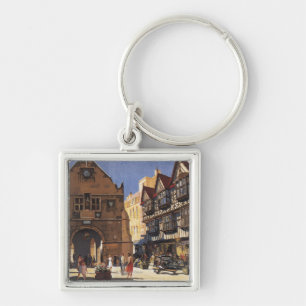 Alte Markt-Hall-Ansicht-britisches Schlüsselanhänger