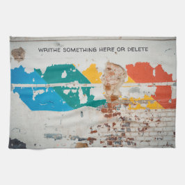 Alte Mauer mit Graffiti Geschirrtuch