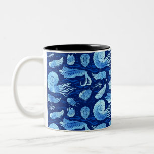 Alte Meerestiere: Trilobiten, Anomalocaris.. Zweifarbige Tasse