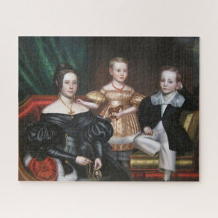 Alte Meister Malerei Frau und zwei Kinder
