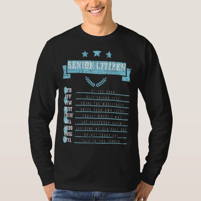 Alte Menschen Senioren Simste Codes, die in Bedrän T-Shirt (Vorderseite)