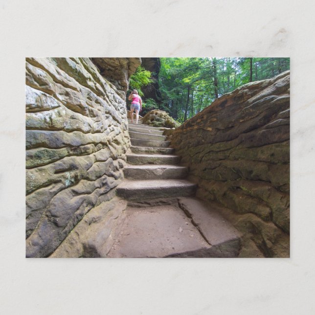 Alte Menschenhöhle, Hocking Hills Staat Park, Ohio Postkarte (Vorderseite)