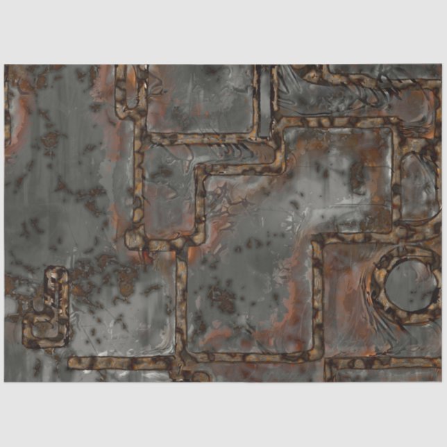 Alte Metallwand B Seidenpapier (Vorderseite)