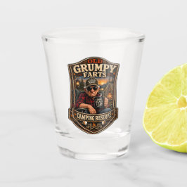 Alte Miesepeter-Campingreservierung Schnapsglas