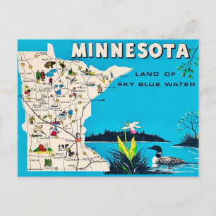 Alte Minnesota Karte Postkarte