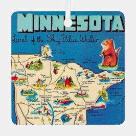 Alte Minnesota-Karte Postkarte Ornament Aus Metall