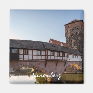Alte mittelalterliche Brücke in Nürnberg, Deutschl Magnet