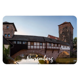 Alte mittelalterliche Brücke in Nürnberg, Deutschl Magnet