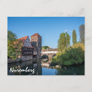 Alte mittelalterliche Brücke in Nürnberg, Deutschl Postkarte