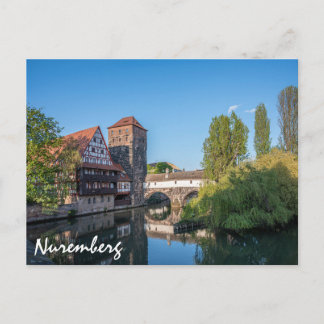 Alte mittelalterliche Brücke in Nürnberg, Deutschl Postkarte