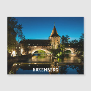 Alte mittelalterliche Brücke in Nürnberg Magnetkarte