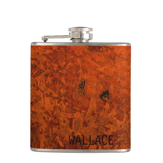 Alte mittelalterliche lederne Buch-Abdeckung Flachmann (Vorderseite)