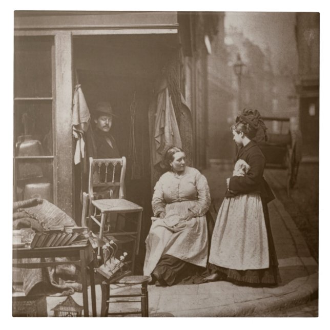 Alte Möbel, "vom Straßen-Leben in London", 1877- Fliese (Vorderseite)