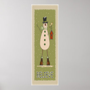 Alte Mode glauben Schneemann Poster