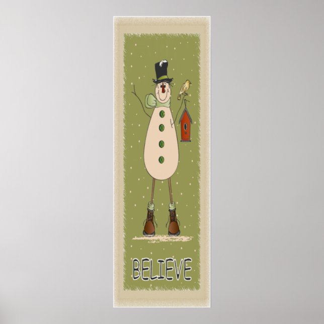 Alte Mode glaubt Snowman Poster (Vorne)