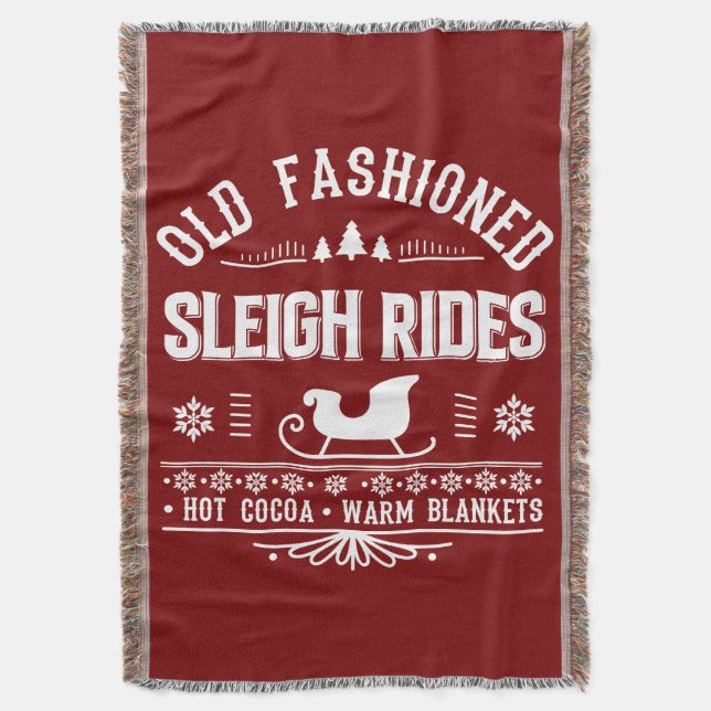 Alte Mode Sleigh Rides Blanket Geschenk Decke (Vorderseite Vertikal)