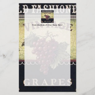 Alte Mode Vintage Trauben, Lila und schwarzer Wein Briefpapier