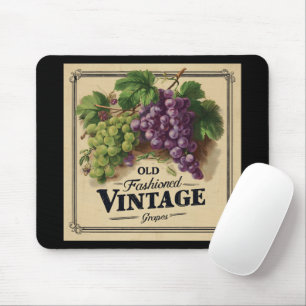 Alte Mode Vintage Trauben, Lila und schwarzer Wein Mousepad
