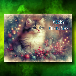 Alte Mode Weihnachten Katze Antique Art