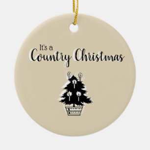 Alte Mode Weihnachtsbaum Beige Keramik Ornament