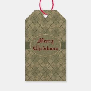 Alte modische Green Christmas-Geschenkmarke Geschenkanhänger