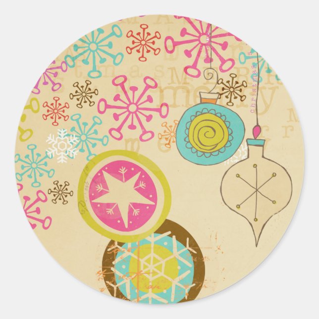 Alte modische Typografie Holiday Round Sticker (Vorderseite)