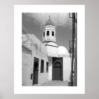 Alte Moschee in Tripolis (B&W) Poster