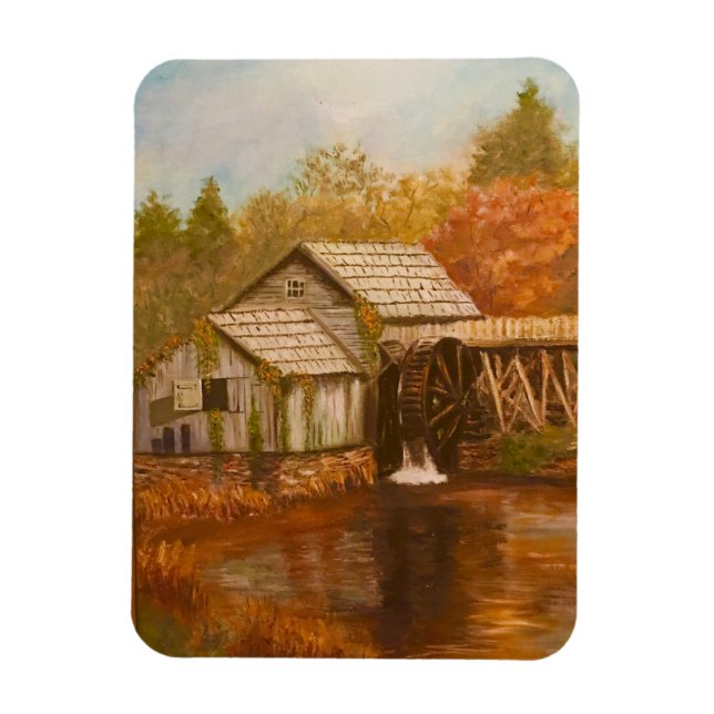 Alte Mühle im Herbst Magnet (Vertikal)