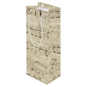 Alte Musiknote - Chopin-Musikblatt Geschenktüte Für Weinflaschen