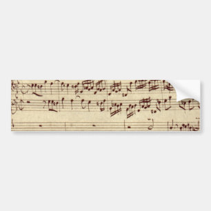 Alte Musiknoten - Bach-Musikblatt Autoaufkleber