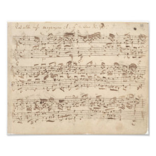 Alte Musiknoten - Bach-Musikblatt Fotodruck