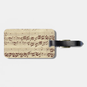 Alte Musiknoten - Bach-Musikblatt Gepäckanhänger