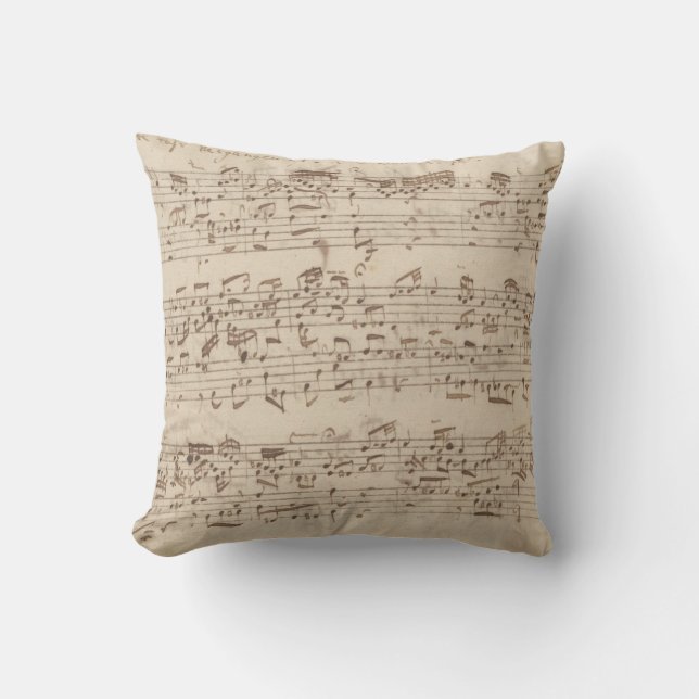 Alte Musiknoten - Bach-Musikblatt Kissen (Vorderseite)