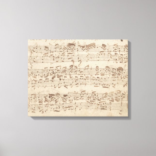 Alte Musiknoten - Bach-Musikblatt Leinwanddruck (Vorderseite)