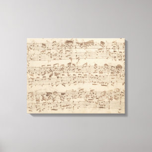 Alte Musiknoten - Bach-Musikblatt Leinwanddruck