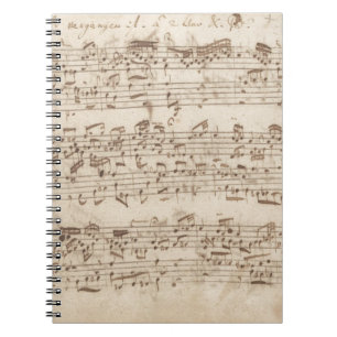 Alte Musiknoten - Bach-Musikblatt Notizblock