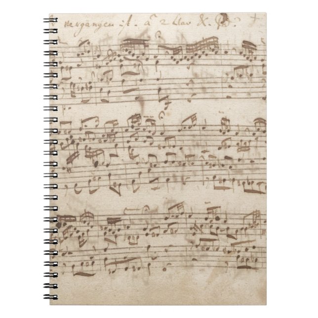 Alte Musiknoten - Bach-Musikblatt Notizblock (Vorderseite)
