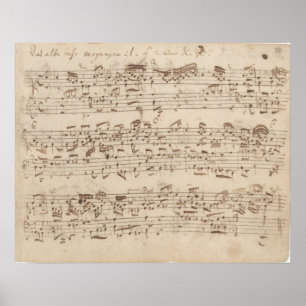 Alte Musiknoten - Bach-Musikblatt Poster