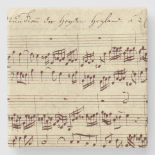Alte Musiknoten - Bach-Musikblatt Steinuntersetzer