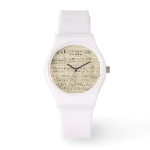Alte Musiknoten - Chopin-Musikblatt Armbanduhr