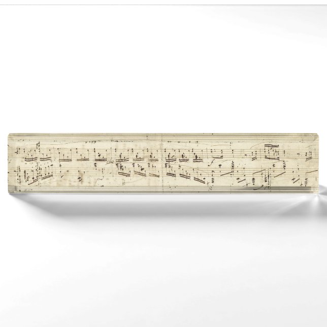 Alte Musiknoten - Chopin-Musikblatt Namensplakette (Vorderseite)