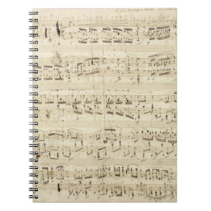 Alte Musiknoten - Chopin-Musikblatt Notizblock