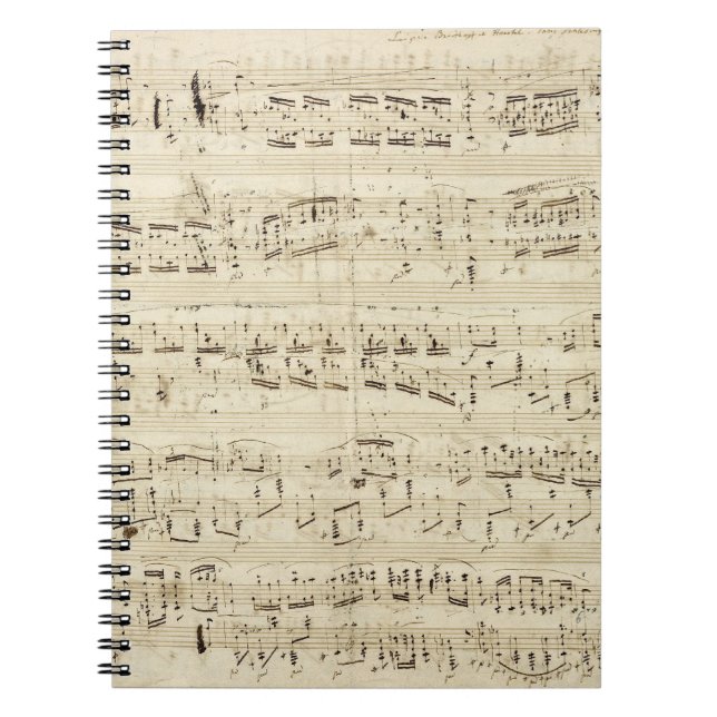 Alte Musiknoten - Chopin-Musikblatt Notizblock (Vorderseite)