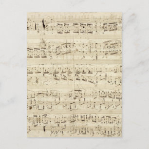Alte Musiknoten - Chopin-Musikblatt Postkarte