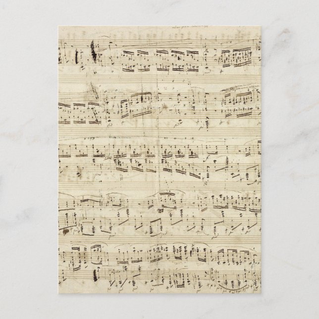 Alte Musiknoten - Chopin-Musikblatt Postkarte (Vorderseite)