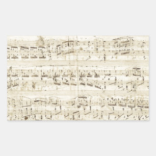 Alte Musiknoten - Chopin-Musikblatt Rechteckiger Aufkleber