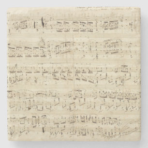 Alte Musiknoten - Chopin-Musikblatt Steinuntersetzer
