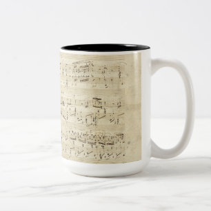 Alte Musiknoten - Chopin-Musikblatt Zweifarbige Tasse